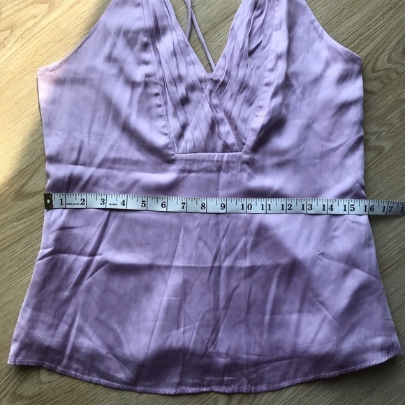 Regencycore Coquette Lilac Satin Cami Top Soft Girl Balletcore Pleated Party - Picture 10 of 12